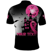 Personalized At Halloween We Think Pink Polo Shirt Pink Ribbon Butterflies - Wonder Print Shop