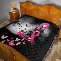 At Halloween We Think Pink Quilt Pink Ribbon Butterflies - Wonder Print Shop