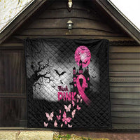 At Halloween We Think Pink Quilt Pink Ribbon Butterflies - Wonder Print Shop