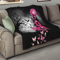 At Halloween We Think Pink Quilt Pink Ribbon Butterflies - Wonder Print Shop