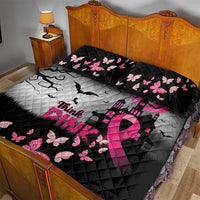 At Halloween We Think Pink Quilt Bed Set Pink Ribbon Butterflies - Wonder Print Shop