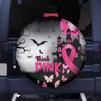 At Halloween We Think Pink Spare Tire Cover Pink Ribbon Butterflies - Wonder Print Shop
