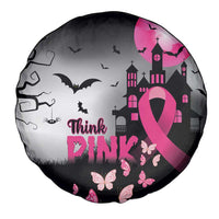 At Halloween We Think Pink Spare Tire Cover Pink Ribbon Butterflies - Wonder Print Shop