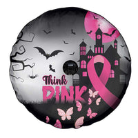 At Halloween We Think Pink Spare Tire Cover Pink Ribbon Butterflies - Wonder Print Shop