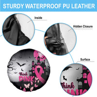 At Halloween We Think Pink Spare Tire Cover Pink Ribbon Butterflies - Wonder Print Shop