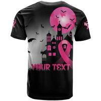 Personalized At Halloween We Think Pink T Shirt Pink Ribbon Butterflies - Wonder Print Shop