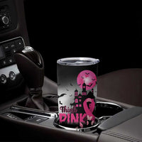 Personalized At Halloween We Think Pink Tumbler Cup Pink Ribbon Butterflies - Wonder Print Shop