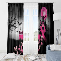 At Halloween We Think Pink Window Curtain Pink Ribbon Butterflies - Wonder Print Shop