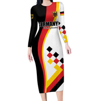 Custom Germany Football Family Matching Long Sleeve Bodycon Dress and Hawaiian Shirt Auf gehts Deutschland Girls - Wonder Print Shop