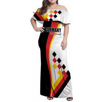 Custom Germany Football Family Matching Off Shoulder Maxi Dress and Hawaiian Shirt Auf gehts Deutschland Girls - Wonder Print Shop