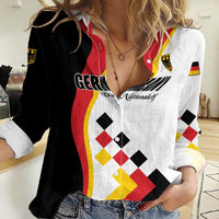 Custom Germany Football Women Casual Shirt Auf gehts Deutschland Girls - Wonder Print Shop