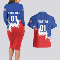 Custom USA Soccer Couples Matching Long Sleeve Bodycon Dress and Hawaiian Shirt Always Possible Todo Es Posible - Wonder Print Shop