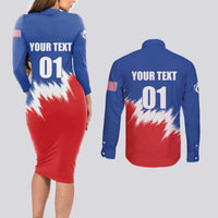 Custom USA Soccer Couples Matching Long Sleeve Bodycon Dress and Long Sleeve Button Shirt Always Possible Todo Es Posible - Wonder Print Shop