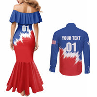 Custom USA Soccer Couples Matching Mermaid Dress and Long Sleeve Button Shirt Always Possible Todo Es Posible