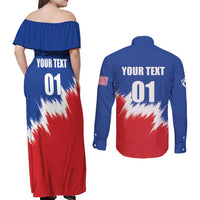 Custom USA Soccer Couples Matching Off Shoulder Maxi Dress and Long Sleeve Button Shirt Always Possible Todo Es Posible - Wonder Print Shop
