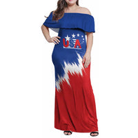 Custom USA Soccer Family Matching Off Shoulder Maxi Dress and Hawaiian Shirt Always Possible Todo Es Posible - Wonder Print Shop