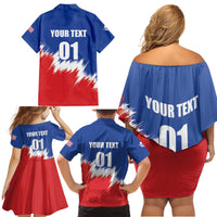 Custom USA Soccer Family Matching Off Shoulder Short Dress and Hawaiian Shirt Always Possible Todo Es Posible - Wonder Print Shop