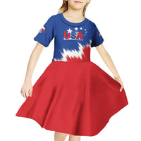 Custom USA Soccer Kid Short Sleeve Dress Always Possible Todo Es Posible - Wonder Print Shop