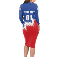 Custom USA Soccer Long Sleeve Bodycon Dress Always Possible Todo Es Posible - Wonder Print Shop