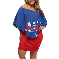 Custom USA Soccer Off Shoulder Short Dress Always Possible Todo Es Posible - Wonder Print Shop
