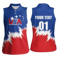 Custom USA Soccer Women Sleeveless Polo Shirt Always Possible Todo Es Posible - Wonder Print Shop