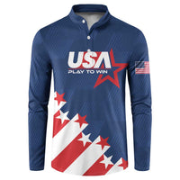 Custom USA Soccer Button Sweatshirt Play To Win - Wonder Print Shop