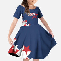 Custom USA Soccer Kid Short Sleeve Dress Play To Win - Wonder Print Shop