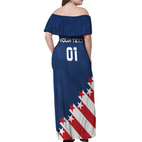 Custom USA Soccer Off Shoulder Maxi Dress Play To Win - Wonder Print Shop