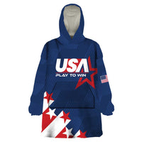 Custom USA Soccer Wearable Blanket Hoodie Play To Win - Wonder Print Shop