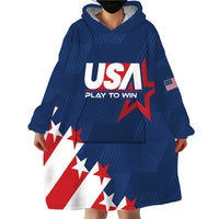 Custom USA Soccer Wearable Blanket Hoodie Play To Win - Wonder Print Shop