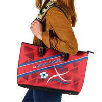 North Korea Football Leather Tote Bag Go Champion - Wonder Print Shop