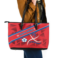 North Korea Football Leather Tote Bag Go Champion - Wonder Print Shop