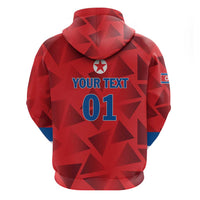 Custom North Korea Football Zip Hoodie Go Champion - Wonder Print Shop