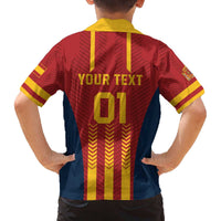 Custom Spain Football Family Matching Off Shoulder Short Dress and Hawaiian Shirt Go La Rojita - Wonder Print Shop