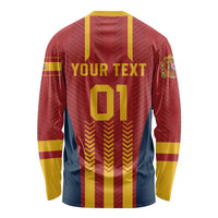 Custom Spain Football Long Sleeve Shirt Go La Rojita - Wonder Print Shop