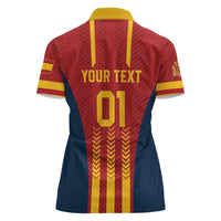 Custom Spain Football Women Polo Shirt Go La Rojita - Wonder Print Shop