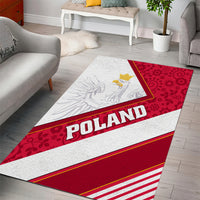 Poland Independence Day Area Rug Polska White Eagle Polish Floral Pattern - Wonder Print Shop