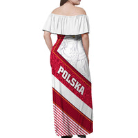 Poland Independence Day Off Shoulder Maxi Dress Polska White Eagle Polish Floral Pattern - Wonder Print Shop
