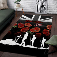 Remembrance Day Area Rug Lest We Forget Poppy Flower - Wonder Print Shop