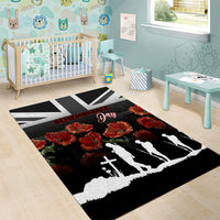 Remembrance Day Area Rug Lest We Forget Poppy Flower - Wonder Print Shop