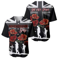 Remembrance Day Baseball Jersey Lest We Forget Poppy Flower - Wonder Print Shop