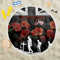 Remembrance Day Beach Blanket Lest We Forget Poppy Flower - Wonder Print Shop