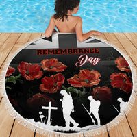 Remembrance Day Beach Blanket Lest We Forget Poppy Flower - Wonder Print Shop