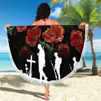 Remembrance Day Beach Blanket Lest We Forget Poppy Flower - Wonder Print Shop