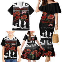 Remembrance Day Family Matching Mermaid Dress and Hawaiian Shirt Lest We Forget Poppy Flower - Wonder Print Shop