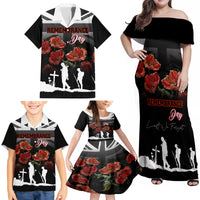 Remembrance Day Family Matching Off Shoulder Maxi Dress and Hawaiian Shirt Lest We Forget Poppy Flower - Wonder Print Shop