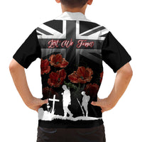 Remembrance Day Kid Hawaiian Shirt Lest We Forget Poppy Flower - Wonder Print Shop