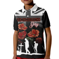 Remembrance Day Kid Polo Shirt Lest We Forget Poppy Flower - Wonder Print Shop