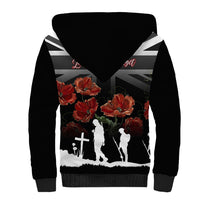 Remembrance Day Sherpa Hoodie Lest We Forget Poppy Flower - Wonder Print Shop