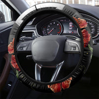 Remembrance Day Steering Wheel Cover Lest We Forget Poppy Flower - Wonder Print Shop